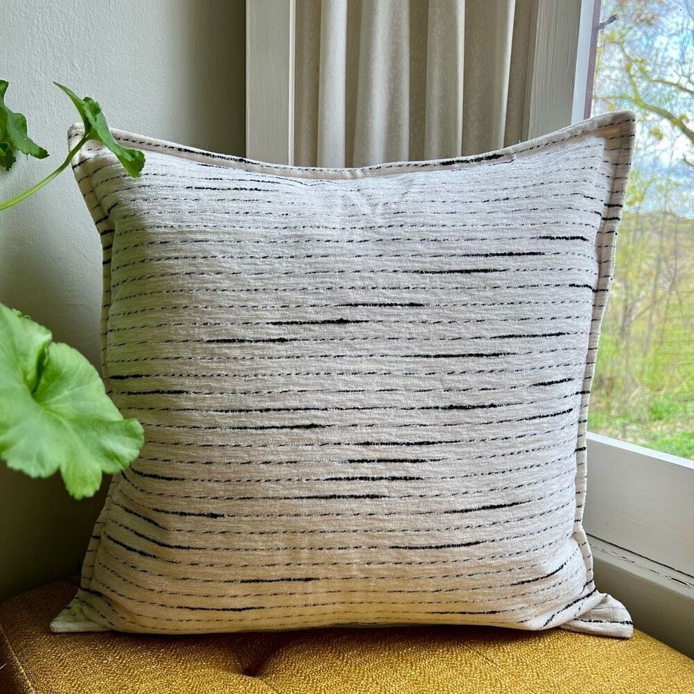 Black and White Chenille Luxury Throw Pillow Cover